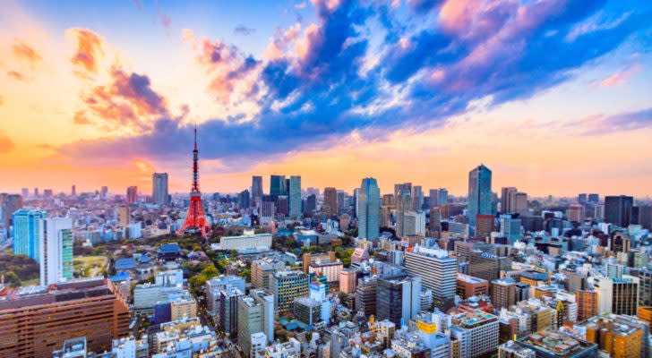 an aerial view of Tokyo, Japan