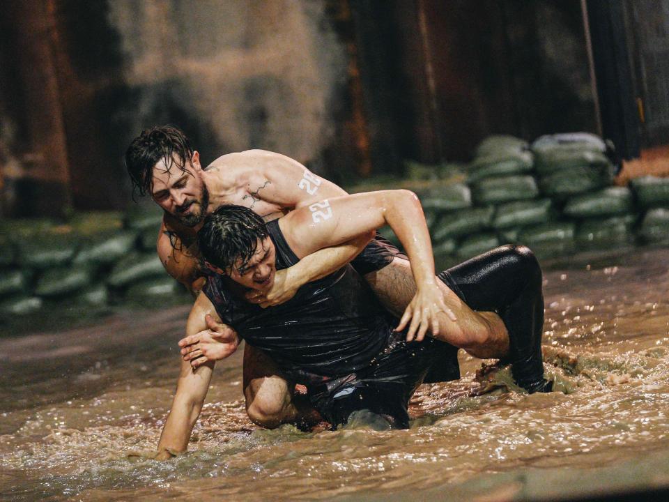 Two men battling on the set of "Physical: 100" season 2