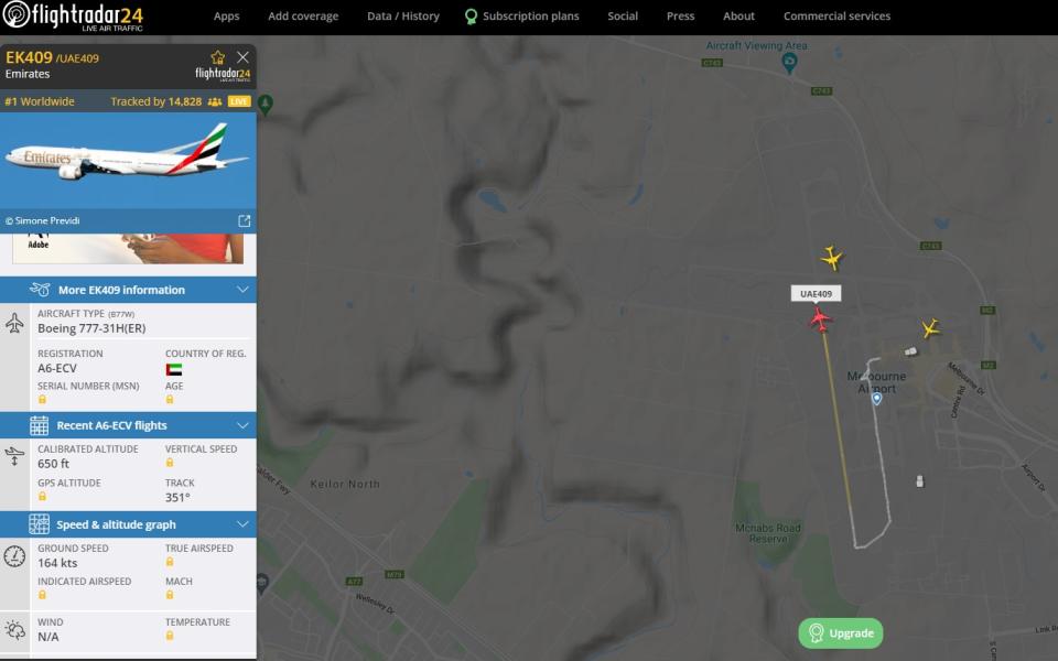 Djokovic's flight departed at 11:50am GMT - FlightRadar24