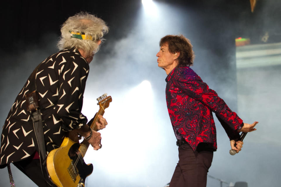 México, 14 Mar. 2016 (Notimex-Nicolás Tavira).- Mick Jagger, Keith Richards, Charlie Watts y Ronnie Wood prendieron los ánimos durante su presentación en el Foro Sol. 