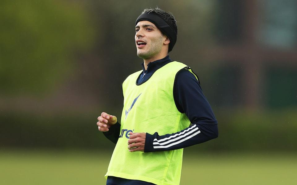 Raul Jimenez of Wolverhampton Wanderers reacts during a Wolverhampton Wanderers Training Session at Sir Jack Hayward Training Ground  - Jack Thomas - WWFC/Wolves via Getty Images