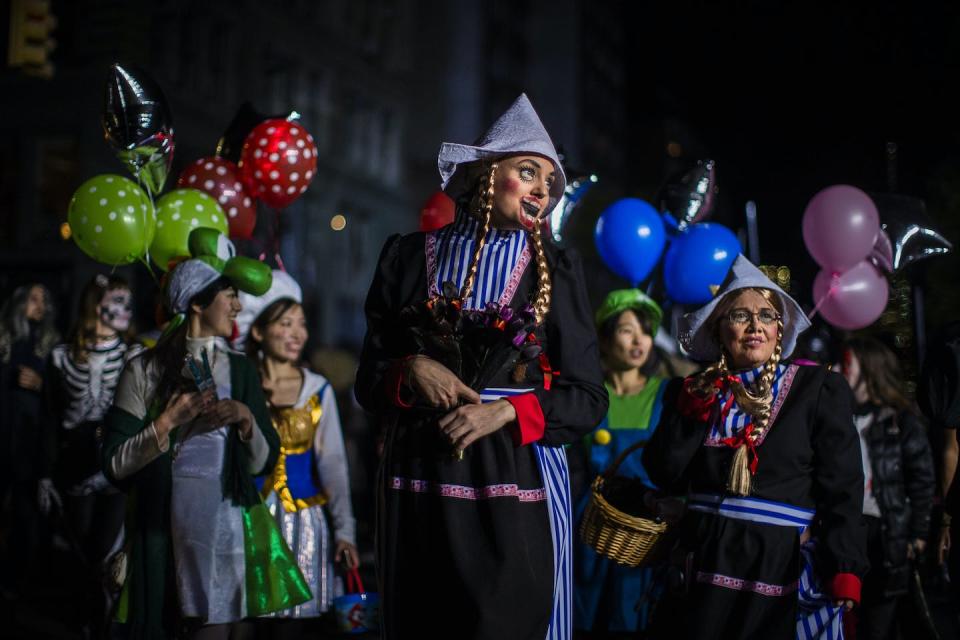 Halloween parade in New York. AP Photo/Andres Kudacki