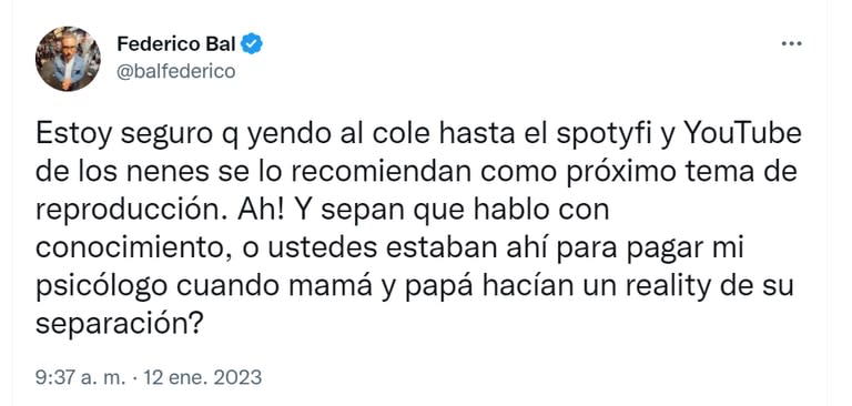 El actor relató su experiencia tras la ruptura de sus padres.