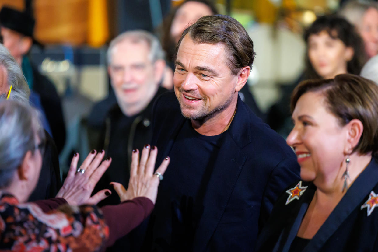 Leonardo DiCaprio at the Robbie Robertson Memorial Concert at The Village Studios on November 15, 2023 in Los Angeles, California.