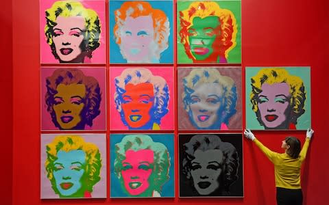 Andy Warhol prints on display in London  - Credit: Victoria Jones/PA Wire