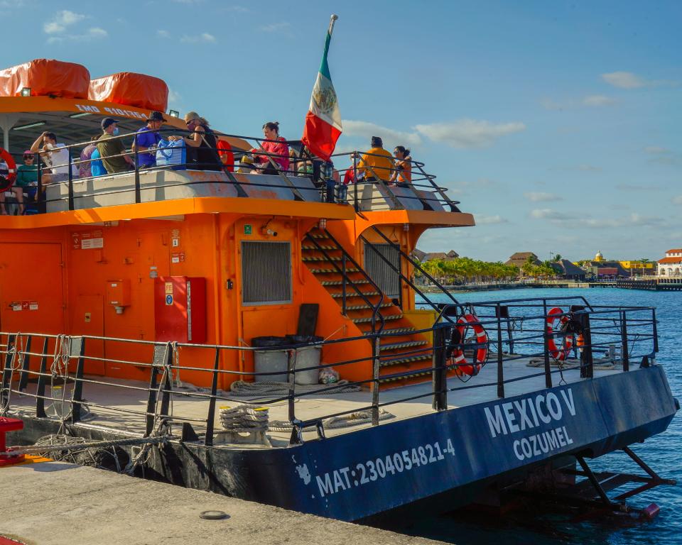 A ferry in Cozumel