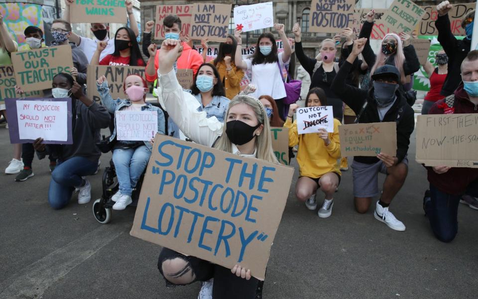 Teengers protested against the Scottish Government and SQA - Andrew Milligan/PA