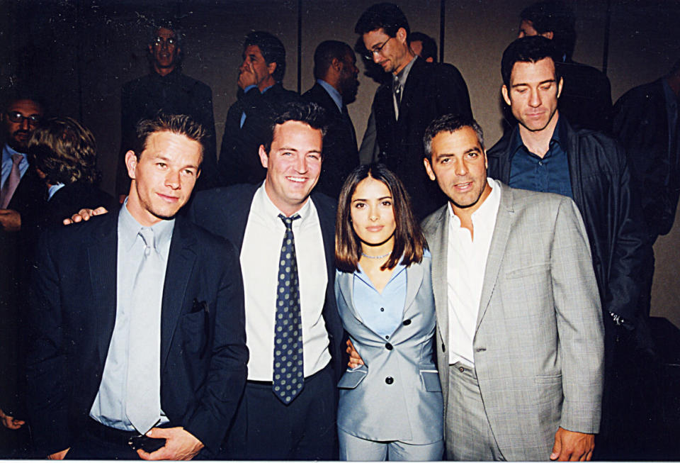 Mark Wahlberg, Matthew Perry, Salma Hayek, George Clooney & Dylan McDermott at Showest '98 in Las Vegas. 13 (Photo by Jeff Kravitz/FilmMagic, Inc)<p>Jeff Kravitz/Getty Images</p>