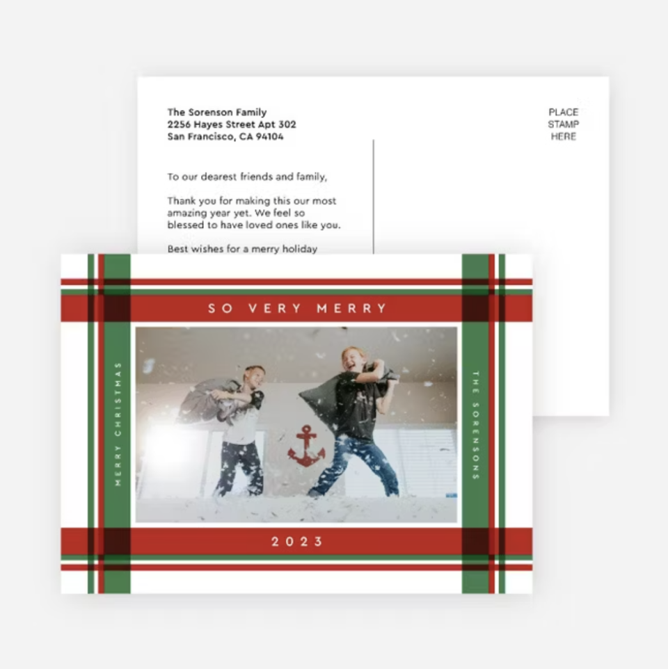 Plaid Very Merry Christmas Cards - Paper Culture