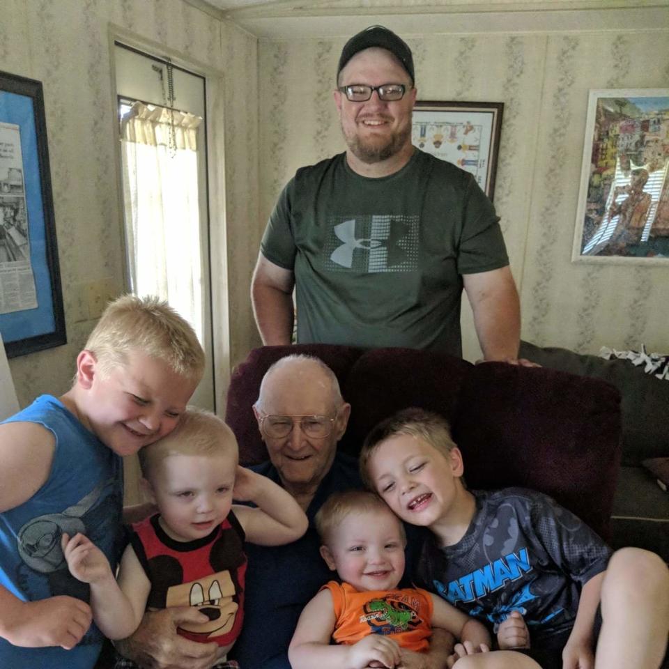 Contest winner Adam Allie and his sons Max, Lincoln, Dash and Samuel, with his grandfather Ezra. (Courtesy: Adam Allie) 