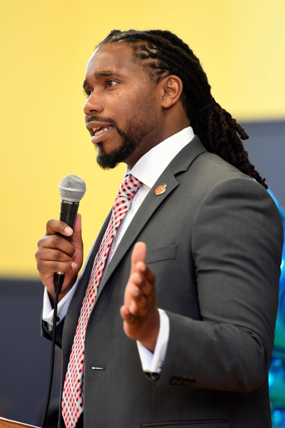 Superintendent of Teaneck Public Schools Christopher C. Irving speaks during the ribbon cutting at Bryant School for their new full day preschool program on Thursday, Jan. 10, 2019, in Teaneck. 
