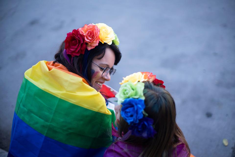 Kelsey Sheppard and her young daughter, Ruby, came from North Ridgeville, near Cleveland, for last year's Stonewall Columbus Pride Parade.