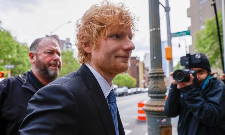 Ed Sheeran arrives at federal court in New York, Wednesday 3 May 2023.