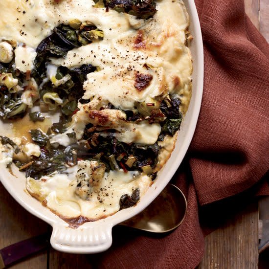 Swiss Chard and Leek Gratin