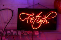 <p>A neon sign that reads ‘Fetish’ forms part of an artwork exhibited in God’s Own Junkyard gallery and cafe in London, Britain, May 13, 2017. (Photo: Russell Boyce/Reuters) </p>