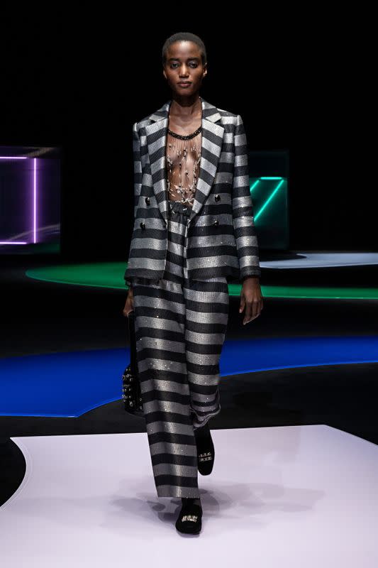 Emporio Armani presents Fall/Winter 2021/2022 women's collection during a live-streamed show at the Milan Fashion Week