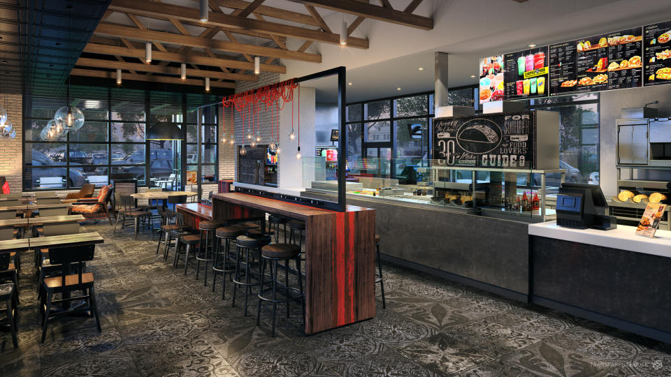 '<b>Urban edge</b>' design: "This design represents an eclectic mix of international and street style done the Taco Bell way. This style is inspired by timeless design married with cutting-edge elements of the urban environment."