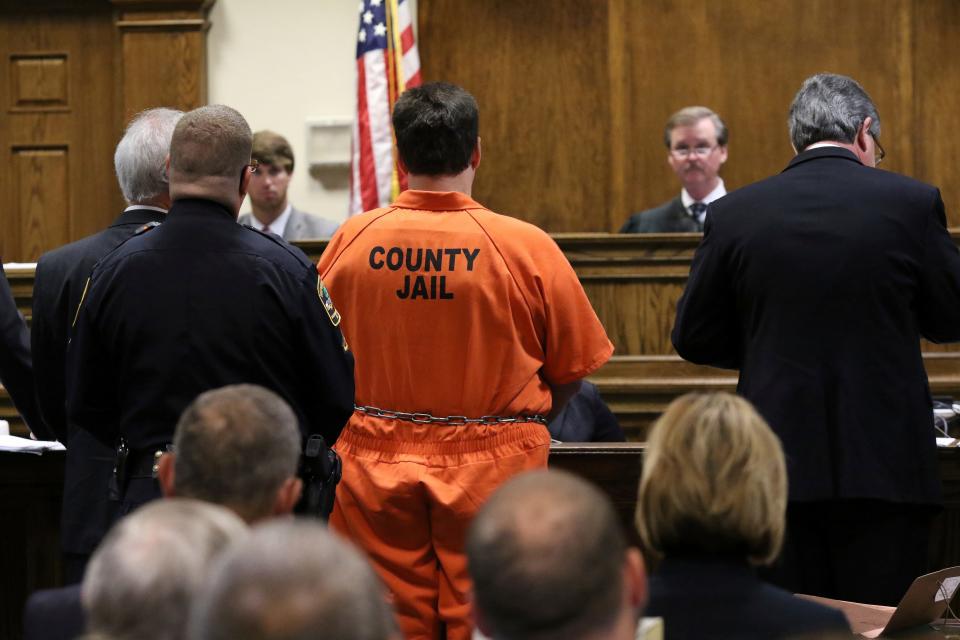 Todd Kohlhepp appears in court on Friday, May 26, 2017 in Spartanburg, S.C - John Bryum/AP