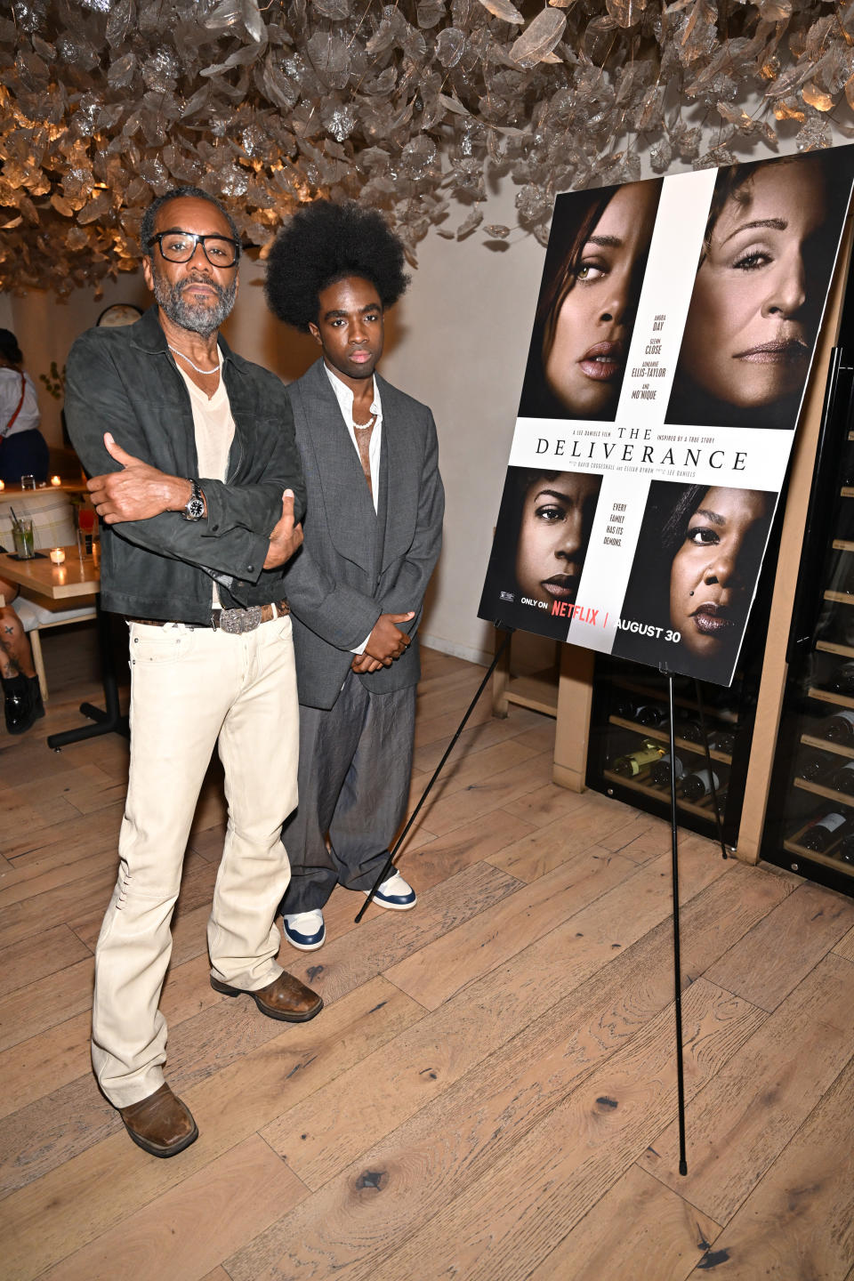 ATLANTA, GEORGIA - AUGUST 21: (L-R) Lee Daniels and Caleb McLaughlin attend The Deliverance ATL Tastemaker on August 21, 2024 in Atlanta, Georgia. (Photo by Derek White/Getty Images for Netflix)