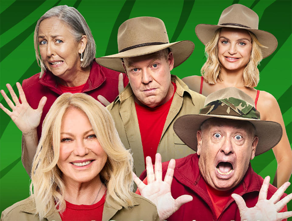 Kerri-Anne Kennerley, Domenica Calarco, Peter Helliar, Liz Ellis, Ian 'Dicko' Dickinson on I'm A Celebrity...Get Me Out Of Here!