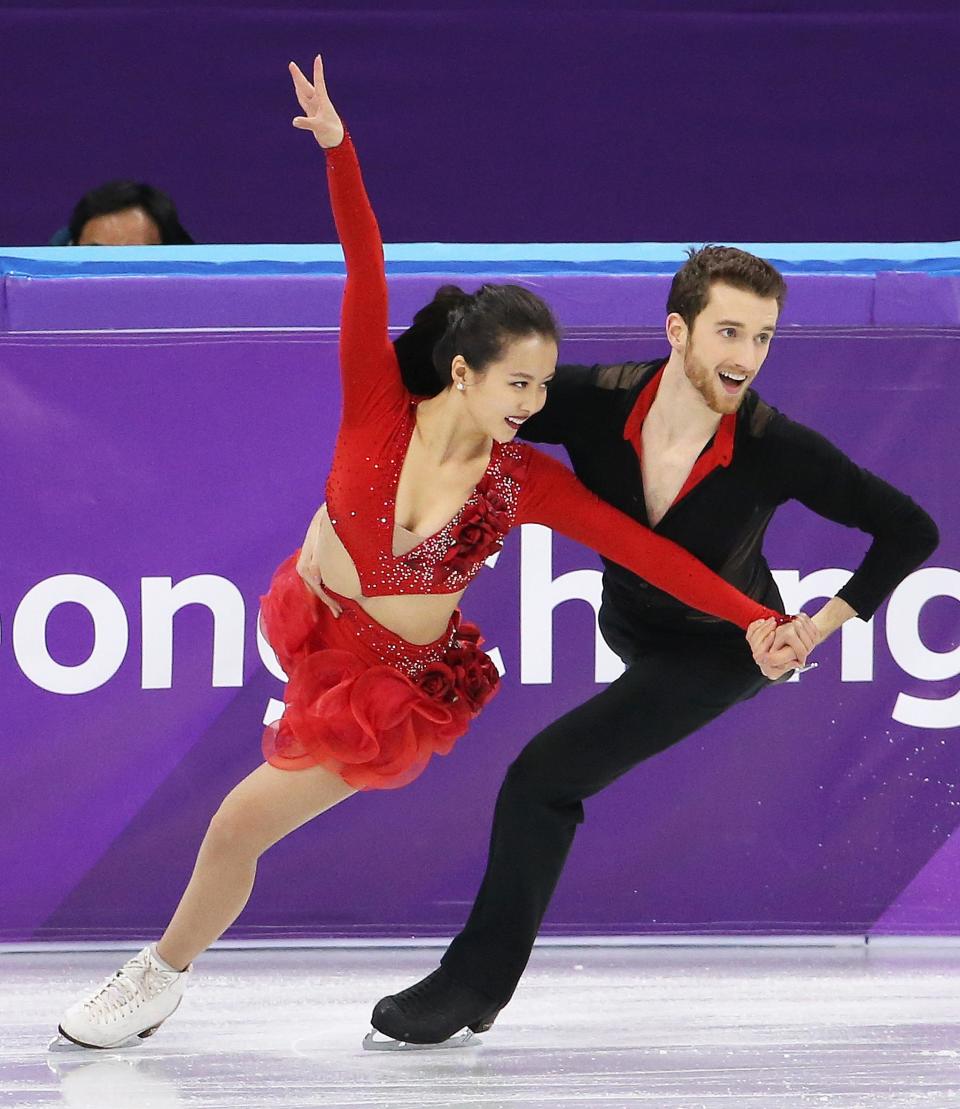 <p>Yura Min's top was so risqué that as she was swirling and skating her way around the ice rink, she had to keep hoisting up the top so it wouldn't fall down.</p>