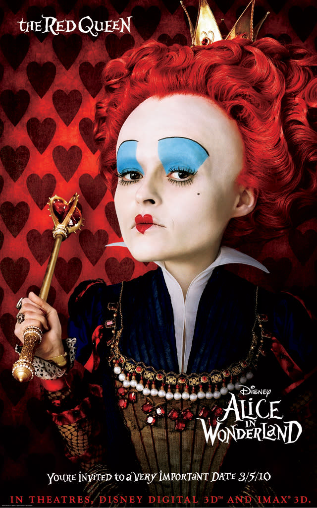 Helena Bonham Carter Poster Alice in Wonderland Production Stills Walt Disney 2010 COMIC-CON 2009