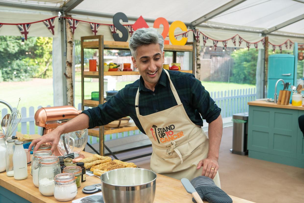 'Queer Eye's Tan France took part in 'The Great Stand Up To Cancer Bake Off'. (Channel 4/Mark Bourdillon)