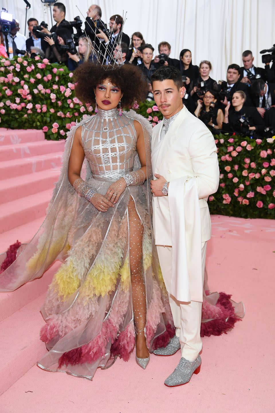 new york, new york may 06 priyanka chopra and nick jonas and attend the 2019 met gala celebrating camp notes on fashion at metropolitan museum of art on may 06, 2019 in new york city photo by dimitrios kambourisgetty images for the met museumvogue