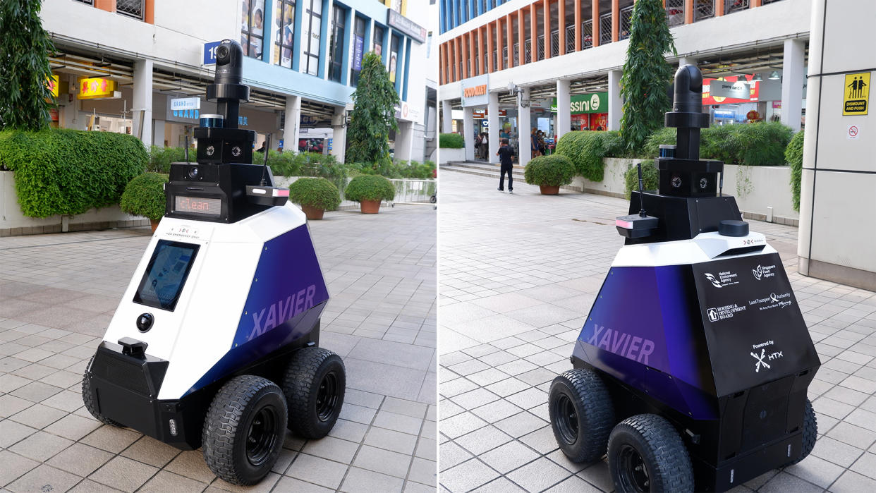 The Xavier ground robot on patrol at Toa Payoh Central. (PHOTOS: HTX)