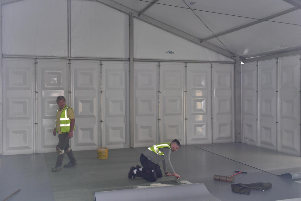 The temporary structure erected on Wednesday has an extra capacity of 112. (Picture: PA)