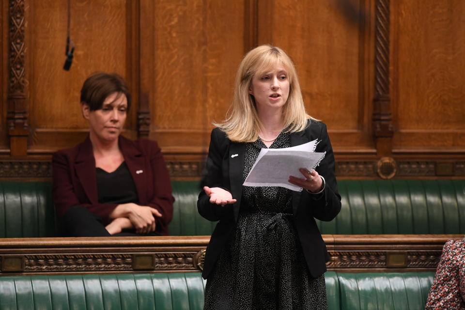 British Member of Parliament (MP) Rosie Duffield speaks during the International Women's Day Debate at the House of Commons in London, Britain, March 10, 2022. UK Parliament/Jessica Taylor/Handout via REUTERS THIS IMAGE HAS BEEN SUPPLIED BY A THIRD PARTY. MANDATORY CREDIT. IMAGE MUST NOT BE ALTERED