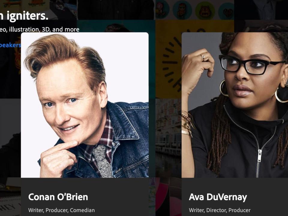 Conan O'Brien and Ava DuVernay are speaking at Adobe Max