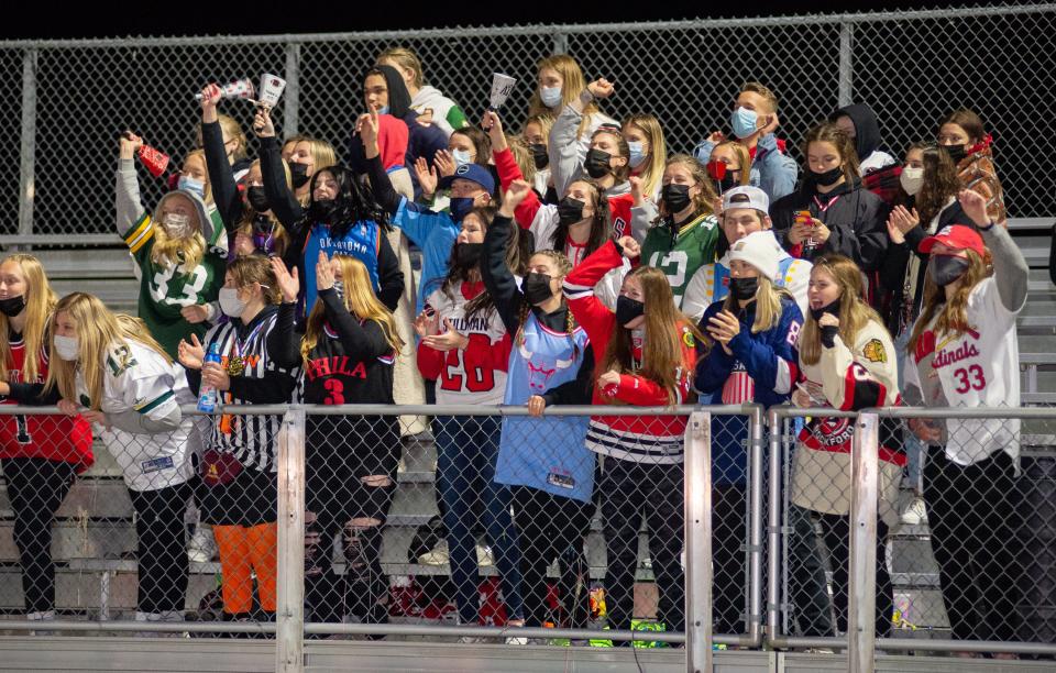 Stillman Valley was able to have a student cheering section for their game against Byron in Stillman Valley on Friday, April 9, 2021.