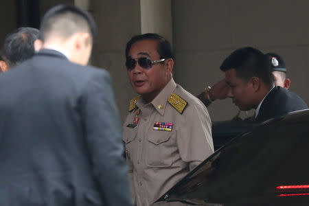 Thailand's Prime Minister Prayuth Chan-ocha arrives at the Government House a day after the general election in Bangkok, Thailand, March 25, 2019. REUTERS/Athit Perawongmetha