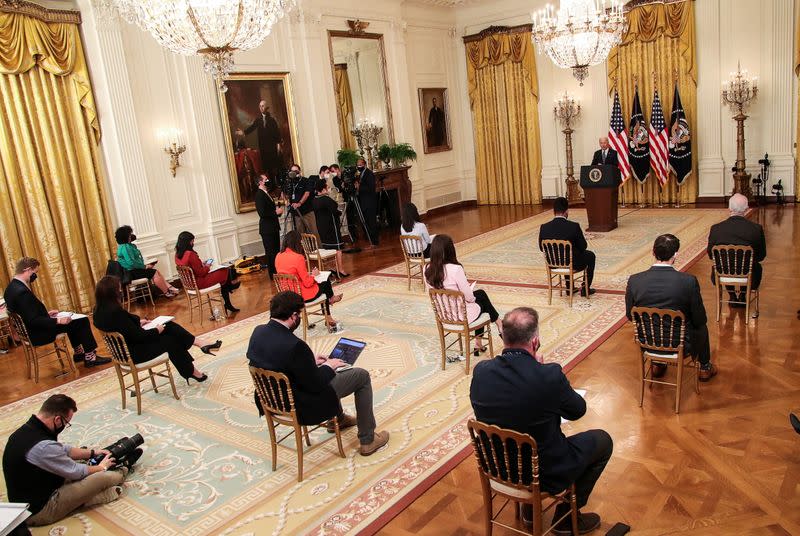 U.S. President Joe Biden holds news conference at the White House in Washington