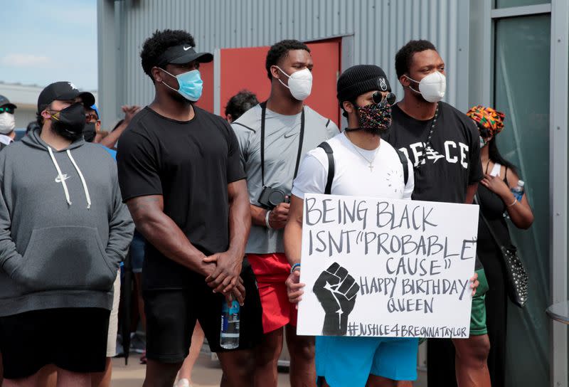 Protesters rally against the death in Minneapolis police custody of George Floyd, in Detroit