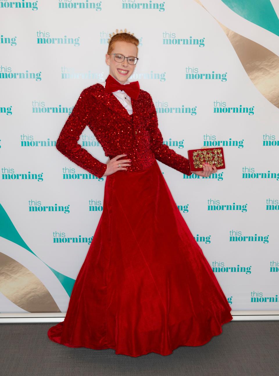 'Boys can wear dresses too!' Korben White appeared on 'This Morning' yesterday showcasing his incredible prom dress. (Ken McKay/ITV/Shutterstock)