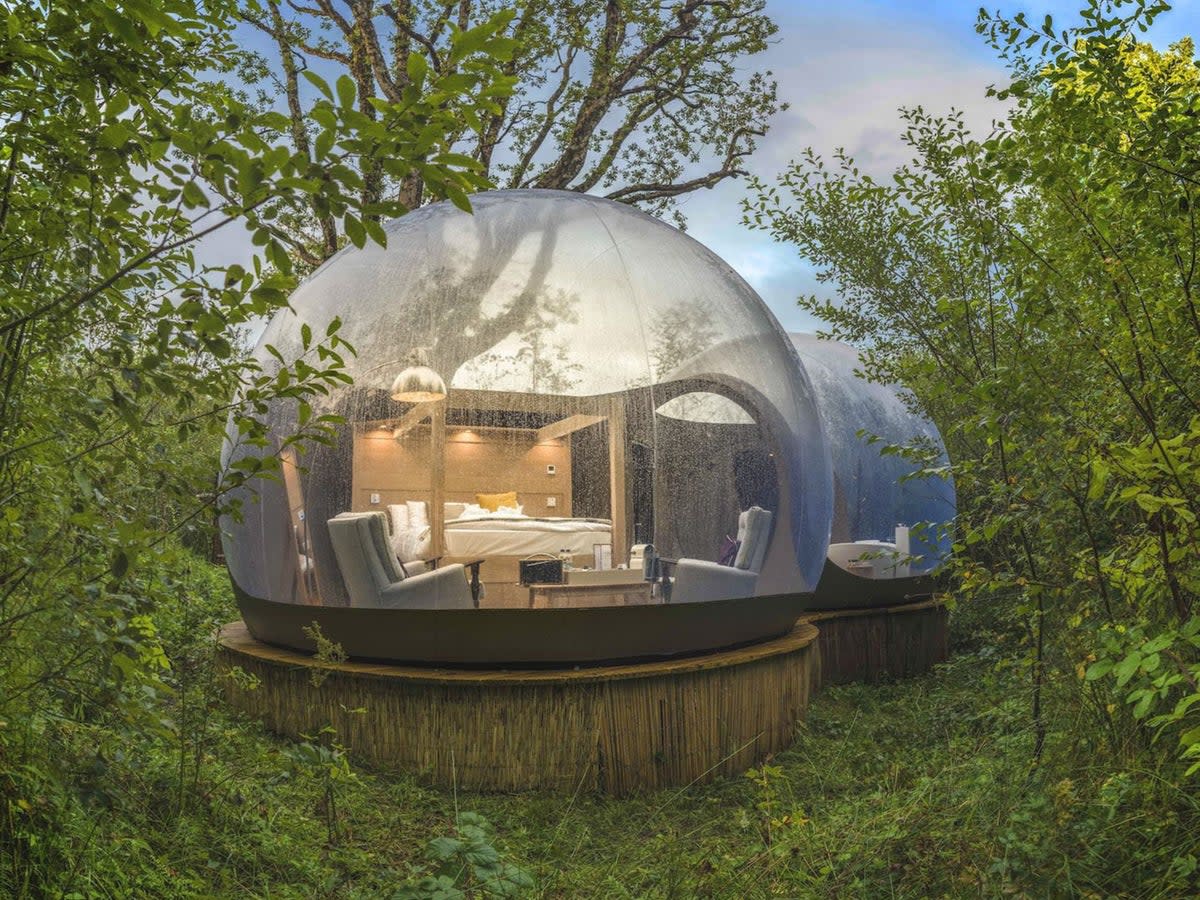 The unique domes are set in a private forest (Finnlough)
