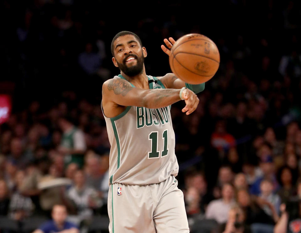 Kyrie Irving said on Thursday that he plans to re-sign with the Boston Celtics when he hits free agency next summer. (Getty Images)