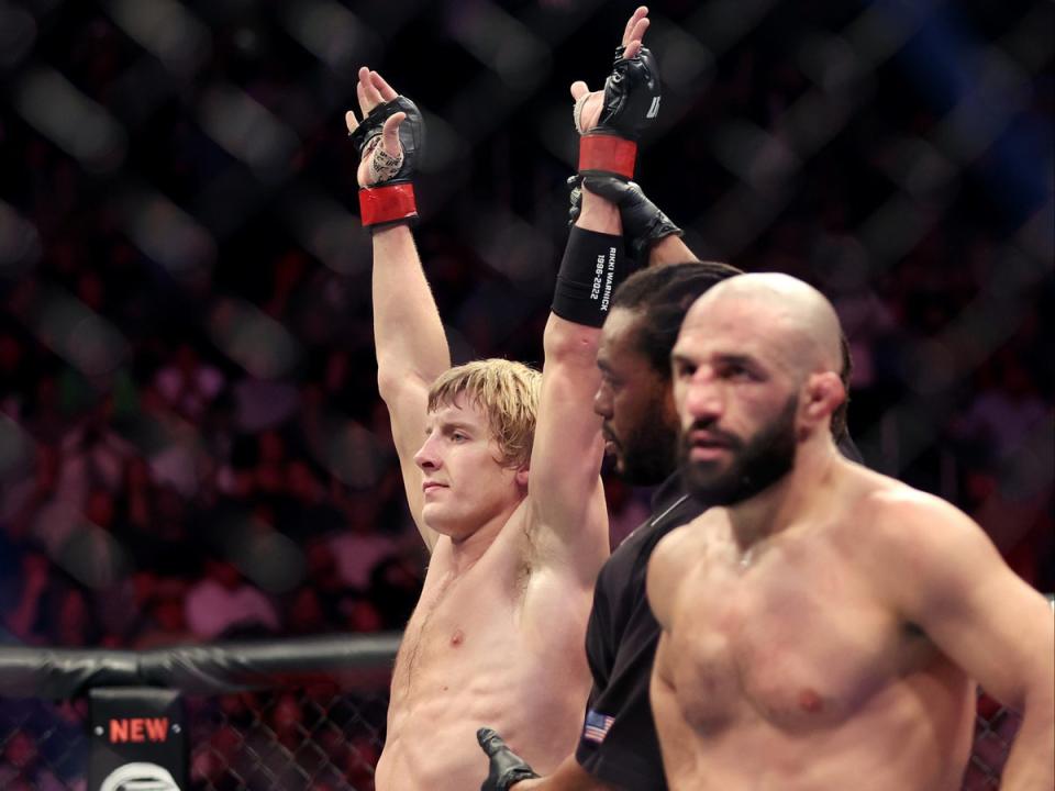 Paddy Pimblett (left) was a unanimous-decision winner in the UFC 282 co-main event (Getty Images)