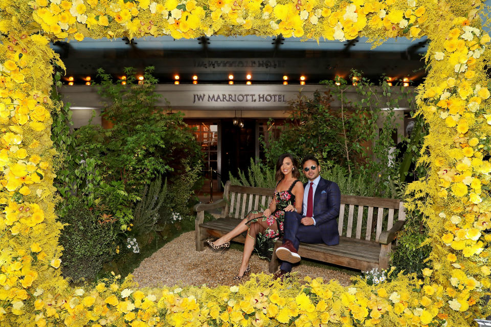 LONDON, ENGLAND - APRIL 30: Ryan Thomas and Lucy Mecklenburgh 
 celebrate the 90th Anniversary of JW Marriott Grosvenor House London on April 30, 2019 in London, England. (Photo by David M. Benett/Dave Benett/Getty Images for JW Marriott Grosvenor House London)