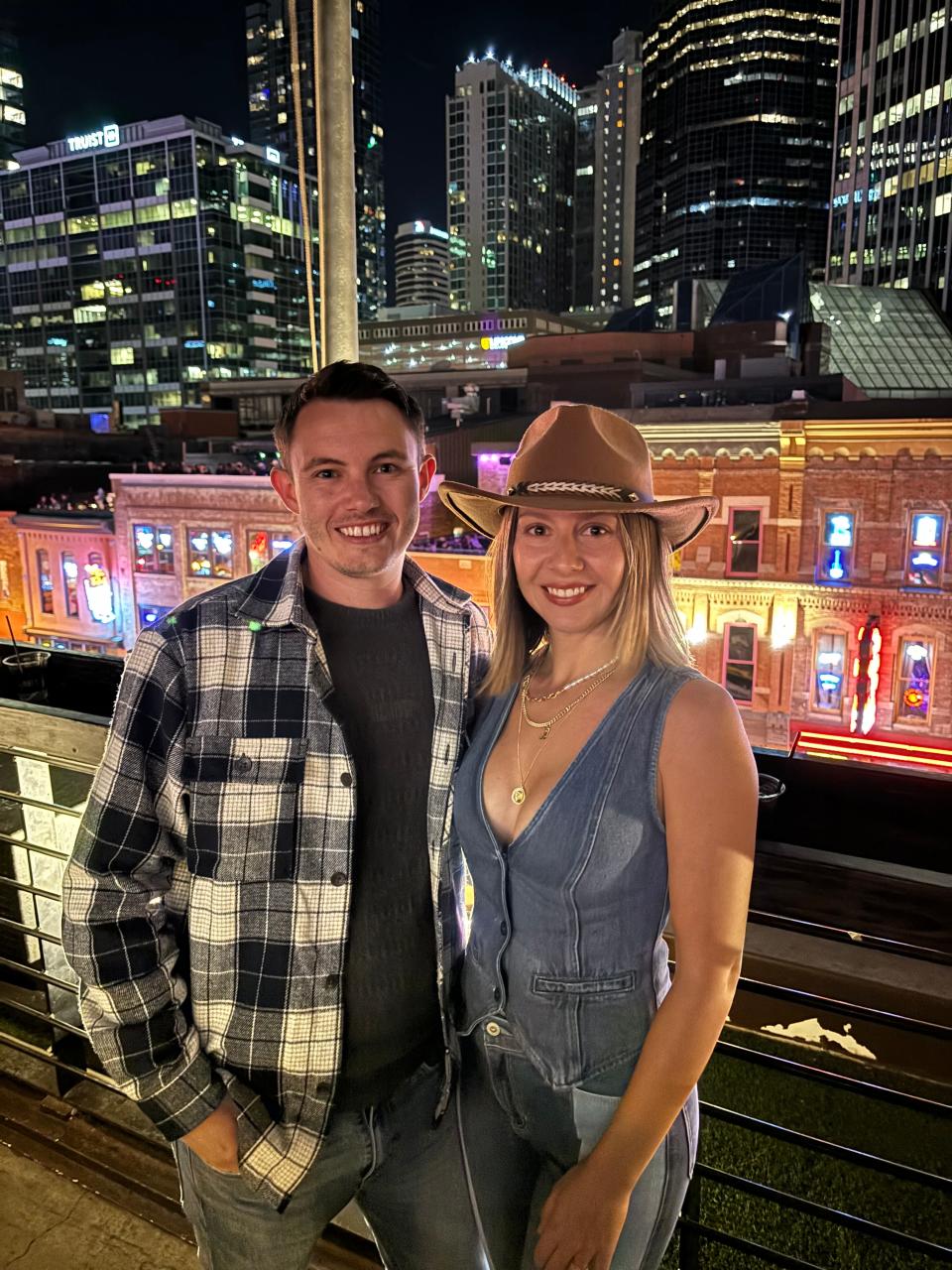 Amber Peacock and her husband in Nashville, Tennessee