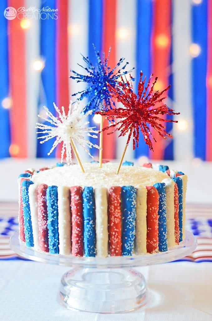 <p>Bring a little sparkle to your Fourth of July.</p><p>Get the recipe from <a href="https://sprinklesomefun.com/4th-of-july-sparkler-cake" rel="nofollow noopener" target="_blank" data-ylk="slk:Sprinkle Some Fun;elm:context_link;itc:0;sec:content-canvas" class="link ">Sprinkle Some Fun</a>.</p>