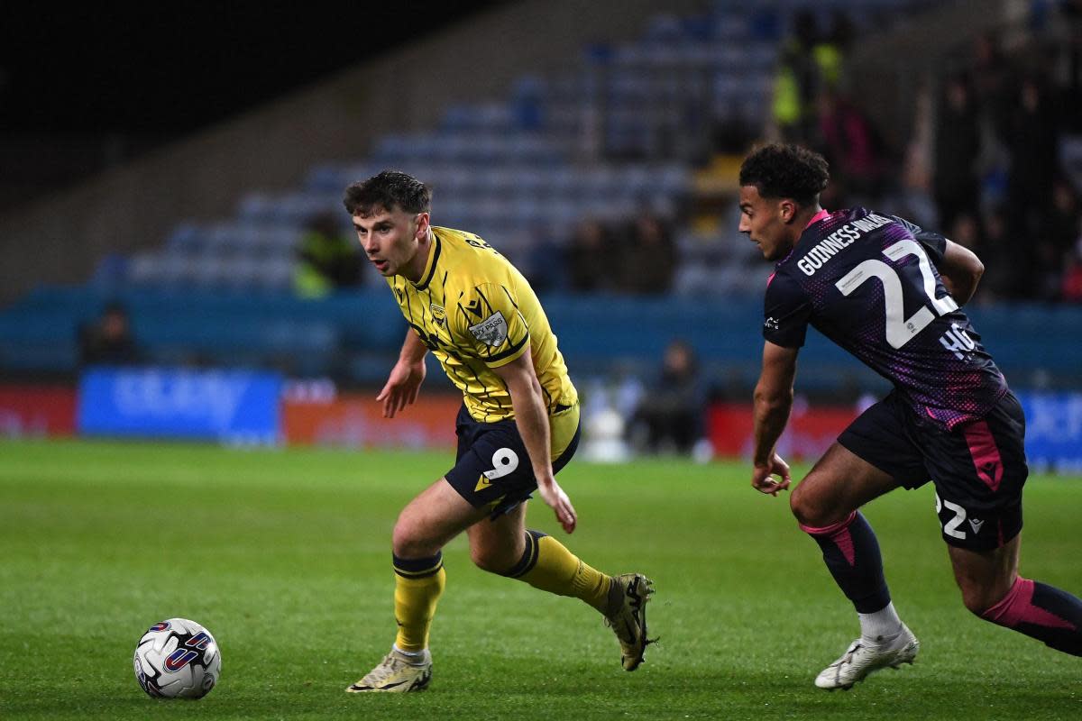 Mark Harris on the ball for Oxford United <i>(Image: Mike Allen)</i>