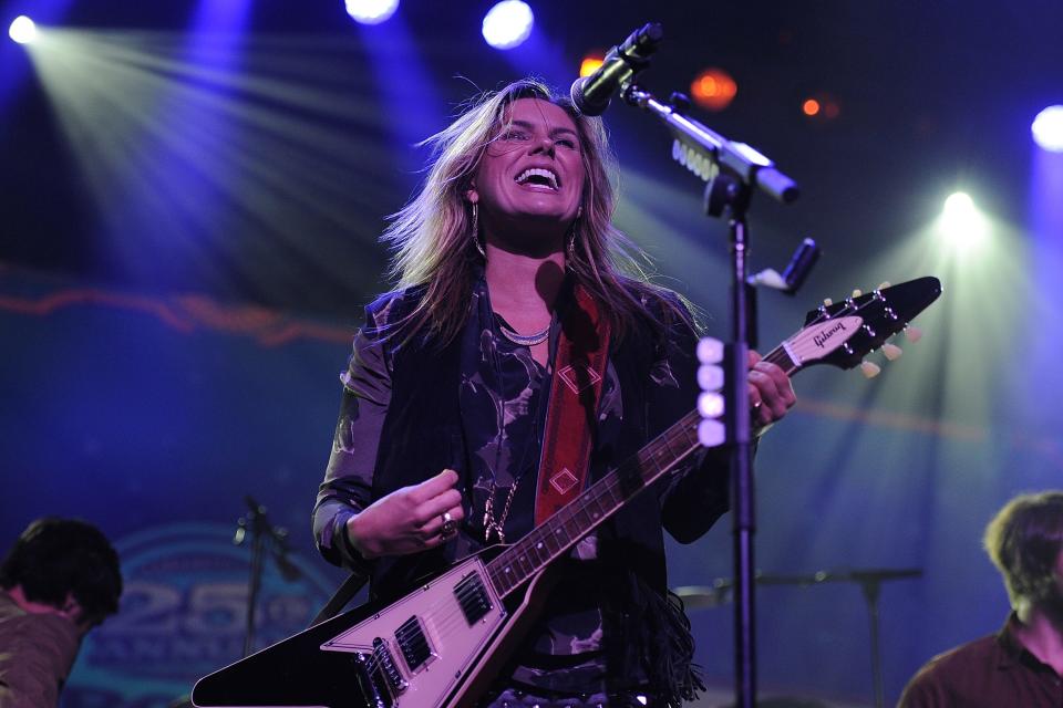 Grace Potter and The Nocturnals performs live for fans at the 2014 Byron Bay Bluesfest on April 17, 2014 in Byron Bay, Australia.