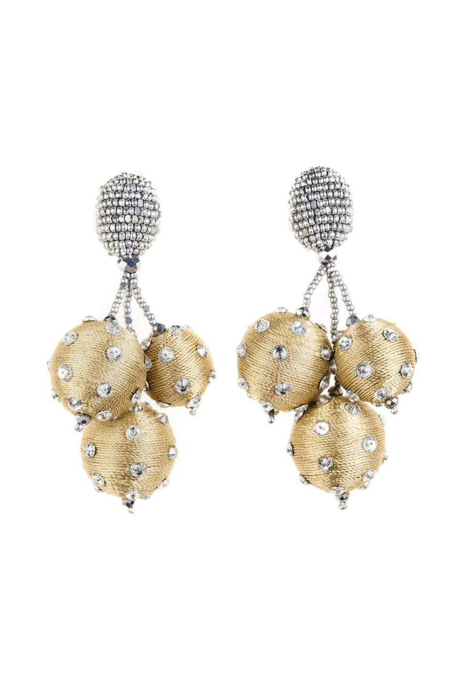 <p>Oscar de la Renta Polka Dot Sequin Triple Ball Earrings, $490; <a rel="nofollow noopener" href="http://www.oscardelarenta.com/polka-dot-sequin-triple-ball-earrings" target="_blank" data-ylk="slk:oscardelarenta.com;elm:context_link;itc:0;sec:content-canvas" class="link ">oscardelarenta.com</a></p>