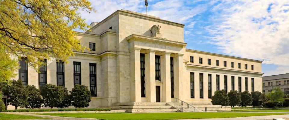 Federal Reserve building in Washington, DC., in the Spring