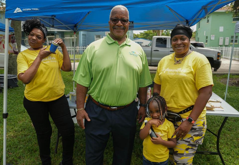 Aumoithe's Sweet Aromas team is pictured with Mayor Keith James during the Pleasant City Family Reunion in September 2023 at Blum Park in West Palm Beach. Pleasant City is the first and oldest African-American community in Palm Beach County.