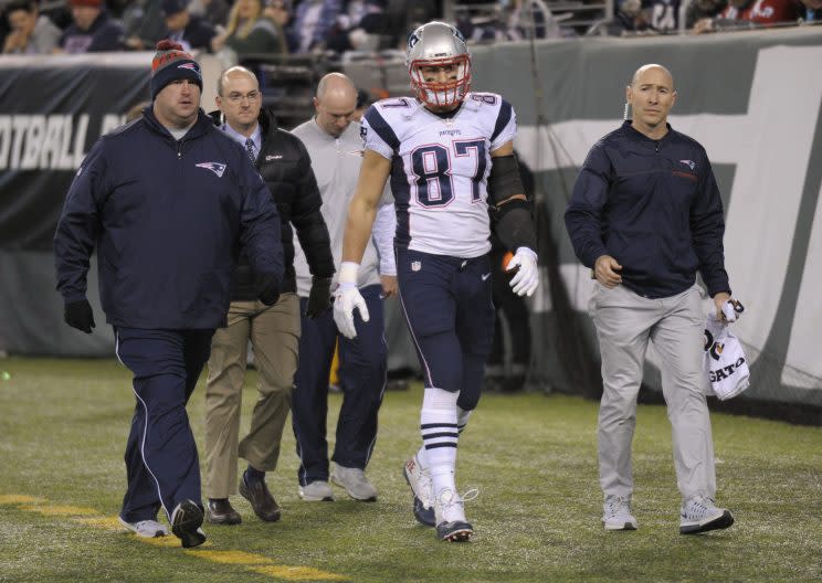 Rob Gronkowski will have back surgery on Friday (AP)