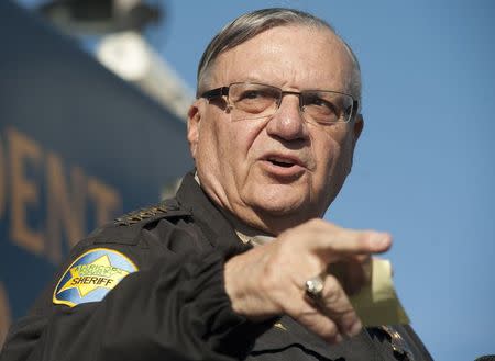 Maricopa County Sheriff Joe Arpaio announces newly launched program aimed at providing security around schools in Anthem, Arizona, U.S. January 9, 2013. REUTERS/Laura Segall/File Photo